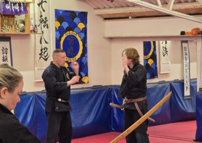 Kobukan UK Taikai - A student from Kaifuku Dojo asks Kancho a question.