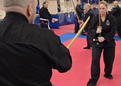 2025 UK Taikai Koto Ryu Koppojutsu - Joy Bramble Sensei prepares to enter.